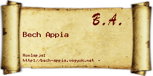 Bech Appia névjegykártya